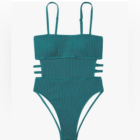 Women’s One Piece Swimsuit Ribbed - Picture 8 of 9